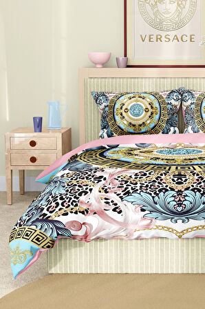 Marka Nevresim Takımı Çift Kişilik Pamuklu Saten Kumaş 6 Parça 3D Dijital Baskı Duvet Cover Set