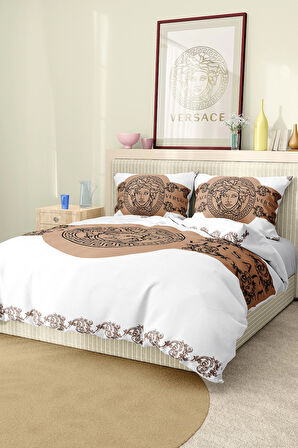 Marka Nevresim Takımı Çift Kişilik Pamuklu Saten Kumaş 6 Parça 3D Dijital Baskı Duvet Cover Set