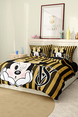 Marka Nevresim Takımı Çift Kişilik Pamuklu Saten Kumaş 6 Parça 3D Dijital Baskı Duvet Cover Set