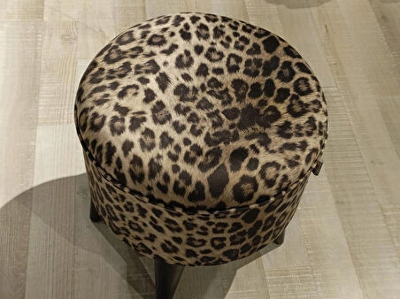 MERCAN MOBİLYA Leopar Desenli Puf Bench  43 cm