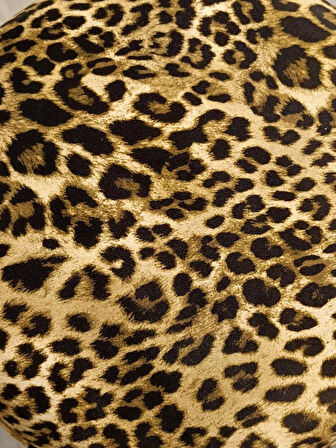 MERCAN MOBİLYA Leopar desenli Puf Bench 43 cm