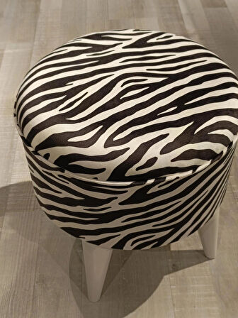 MERCAN MOBİLYA Leopar Desenli Puf Bench 43 cm