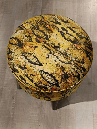 MERCAN MOBİLYA Leopar Desenli Puf Bench 43 cm