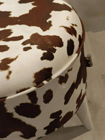 MERCAN MOBİLYA Leopar Desenli Puf Bench 43 cm