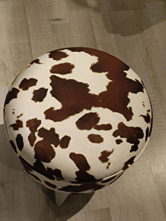 MERCAN MOBİLYA Leopar Desenli Puf Bench 43 cm