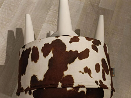 MERCAN MOBİLYA Leopar Desenli Puf Bench 43 cm