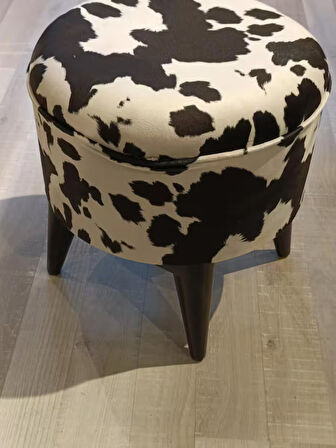 MERCAN MOBİLYA Puf Bench Leopar desen 43 cm