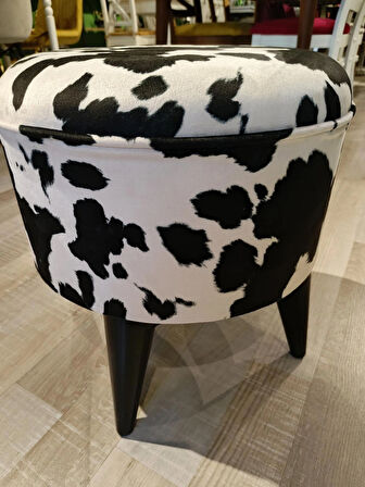 MERCAN MOBİLYA Puf Bench Leopar desen 43 cm