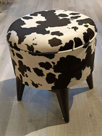 MERCAN MOBİLYA Puf Bench Leopar desen 43 cm