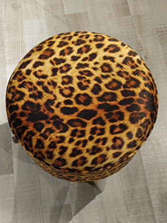 MERCAN MOBİLYA Leopar Desenli Puf Bench 43 cm