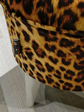 MERCAN MOBİLYA Leopar Desenli Puf Bench 43 cm