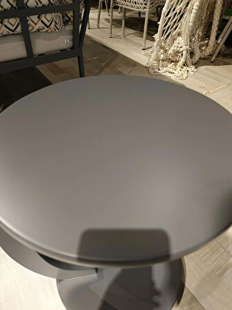 MERCAN MOBİLYA Tekerlekli Yan C Sehpa Antrasit  