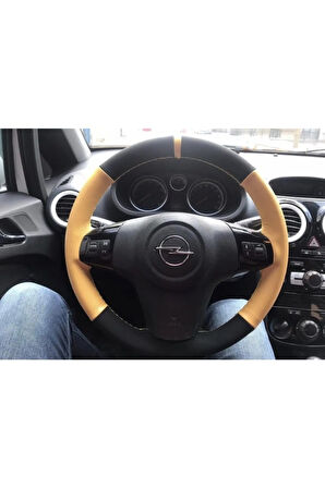 Direksiyon Kılıfı Sarı Yüzüklü Nubuk (MUADİL ALCANTARA) Deri Araç