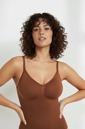 Mamey 3 Bölge Etkili (ALTTAN KANCALI) Çıtçıtlı Seamless Body Korse Kahve Renk10