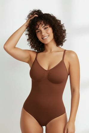 Mamey 3 Bölge Etkili (ALTTAN KANCALI) Çıtçıtlı Seamless Body Korse Kahve Renk10