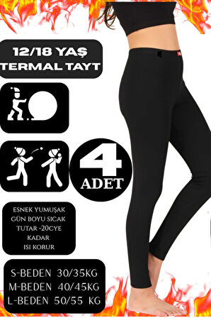 Kadın Termal Tayt – Kışlık, İçi Polarlı, Sıcak Tutan, Esnek ve Rahat 4 Adet