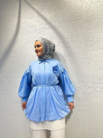 Henza Balon Gömlek mavi