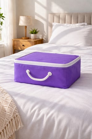 Şeffaf Kapaklı Saklama Hurcu 28x32x15 – Kıyafet, Çorap ve Dolap Düzenleyici Organizer