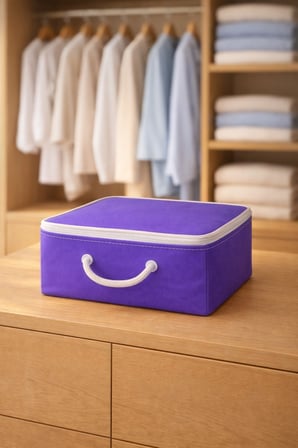 Şeffaf Kapaklı Saklama Hurcu 28x32x15 – Kıyafet, Çorap ve Dolap Düzenleyici Organizer