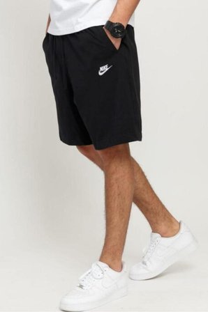 Sportswear Clup Fleece Jersey Standart Fit Kesim Siyah Erkek Şort