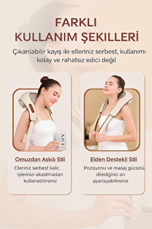 Isıtmalı Yoğurma Masaj Aleti Boyun, Omuz ve Sırt İçin Elektrikli Masaj Cihazı