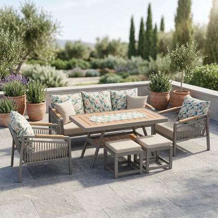 İnegöl Metal Bahçe Balkon Teras Koltuk Takımı 3+1+1+Masa+2 adet Puf