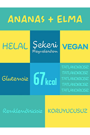 Mixmey Ananas Meyve Bar 12 Adet | Doğal Ve Glutensiz Sağlıklı Atıştırmalık - 20gr X 12 Adet