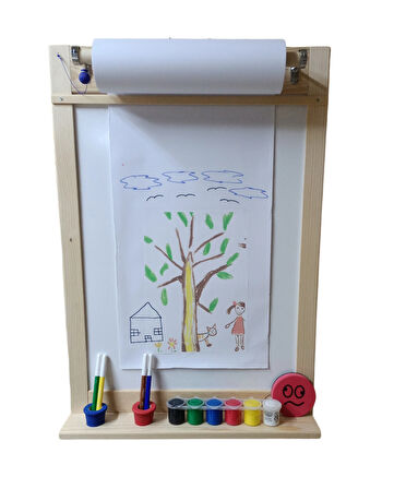 Ahşap Yazı Tahtası Rulo Kağıtlı