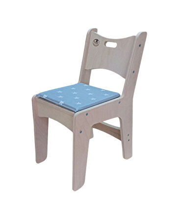 Ahşap Anaokulu Sandalyesi Ergonomik Tasarım Minderli