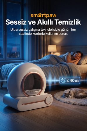 Smartpaw Nova Cat Pro Pink Akıllı Otomatik Kedi Tuvaleti (Distribütör Garantili)