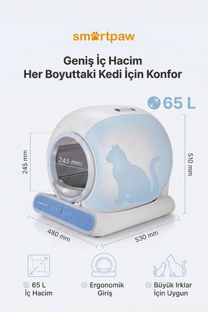 Smartpaw Nova Cat Akıllı Otomatik Kedi Tuvaleti  (Distribütör Garantili)