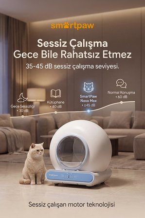 Smartpaw Nova Cat Akıllı Otomatik Kedi Tuvaleti  (Distribütör Garantili)
