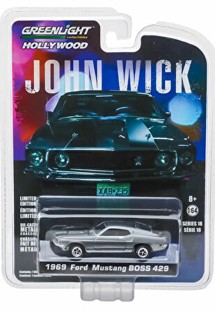 Greenlight Hollywood 1:64  – John Wick 1969 Ford Mustang BOSS 429 –  Synoverse Kitap Hediyeli