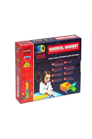 Magical Magnet , Mıknatıslı, Manyetik 3 Boyutlu , Yapı Ve Tasarım Lego Eğitim Seti, 30 Parça