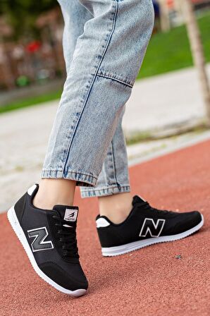 Kadın Siyah Füme Günlük Rahat Taban Comfort File Bağcıklı Hafif Esnek Yürüyüş Sneaker Spor Ayakkabı