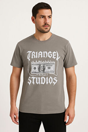 Bej Baskılı Erkek Tshirt