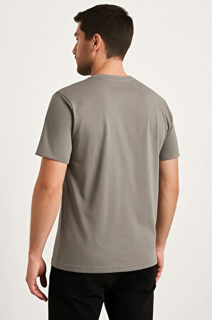 Bej Baskılı Erkek Tshirt