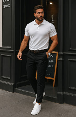 Erkek Düz Kesim Bilek Boy Kumaş Pantolon