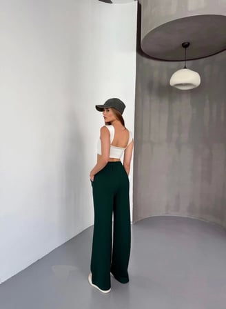 Osy Modal Yumuşak Dokulu Kumaş Nakış Işlemeli Rahat Bol Paça Eşofman Pantalon - Siyah