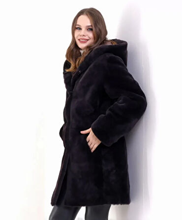 Reks Kapüşonlu Kaban - Siyah