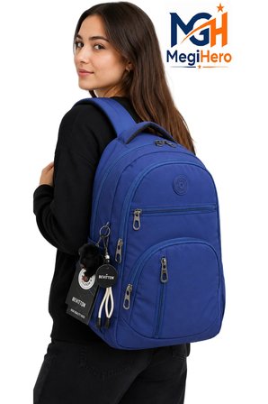 1710 lacivert suya dayanıklı kumaş okul çantası unisex okul sırt çantası