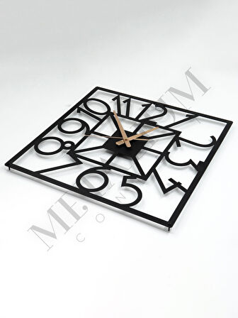 Dekoratif Türkçe Rakamlı Metal Duvar Saati Ölçü:45x45cm