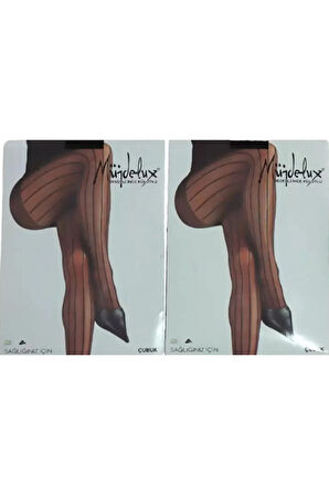 Müjde Lüx Çubuk Desenli Külotlu Çorap