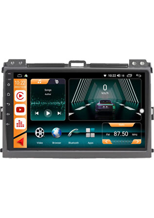 Toyota Land Cruiser Prado 2004 / 2009 Androidauto/carplay Multimedya
