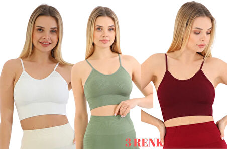 Murays form angel 3 lü kadın ip askılı pedli crop büstiyer