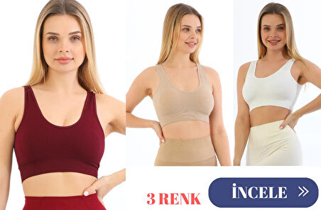 Murays form angel 3 lü kadın  kalın askılı pedli crop büstiyer