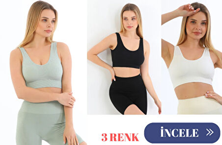 Murays form angel 3 lü kadın  kalın askılı pedli crop büstiyer