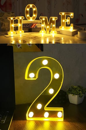 Dekoratif Led Işıklı 3D 2 Rakamı Büyük Boy Organizasyon Doğum Günü Kutlama