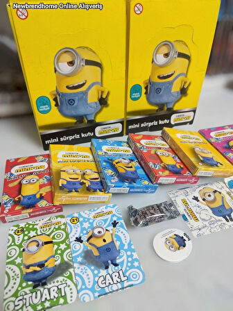 Mini Sürpriz Kutular (24 Adet Mini Sürpriz Kutuları) Minions Oyun Karakter Kartları Ve Sticker
