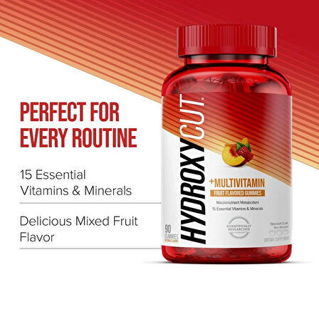 MUSCLETECH Hydroxycut Vitamin Gummies - 99% Caffeine Free 90 Gummies